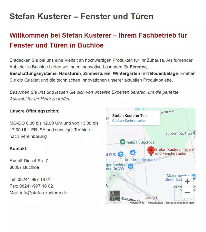 Fenster für  Eresing, Penzing, Finning, Utting (Ammersee), Windach, Geltendorf, Greifenberg oder Türkenfeld, Schondorf (Ammersee), Eching (Ammersee)